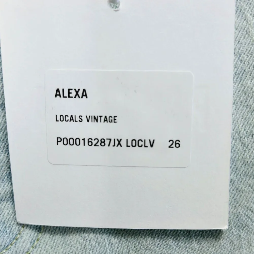 NWT PISTOLA ALEXA "LOCALS VINTAGE" HIGH RISE SPLIT FLARE 5 POCKET DENIM JEANS 26 - Picture 9 of 14
